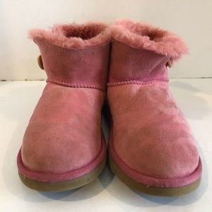UGG Australia Mini Bailey Button Boots In Pink, 6